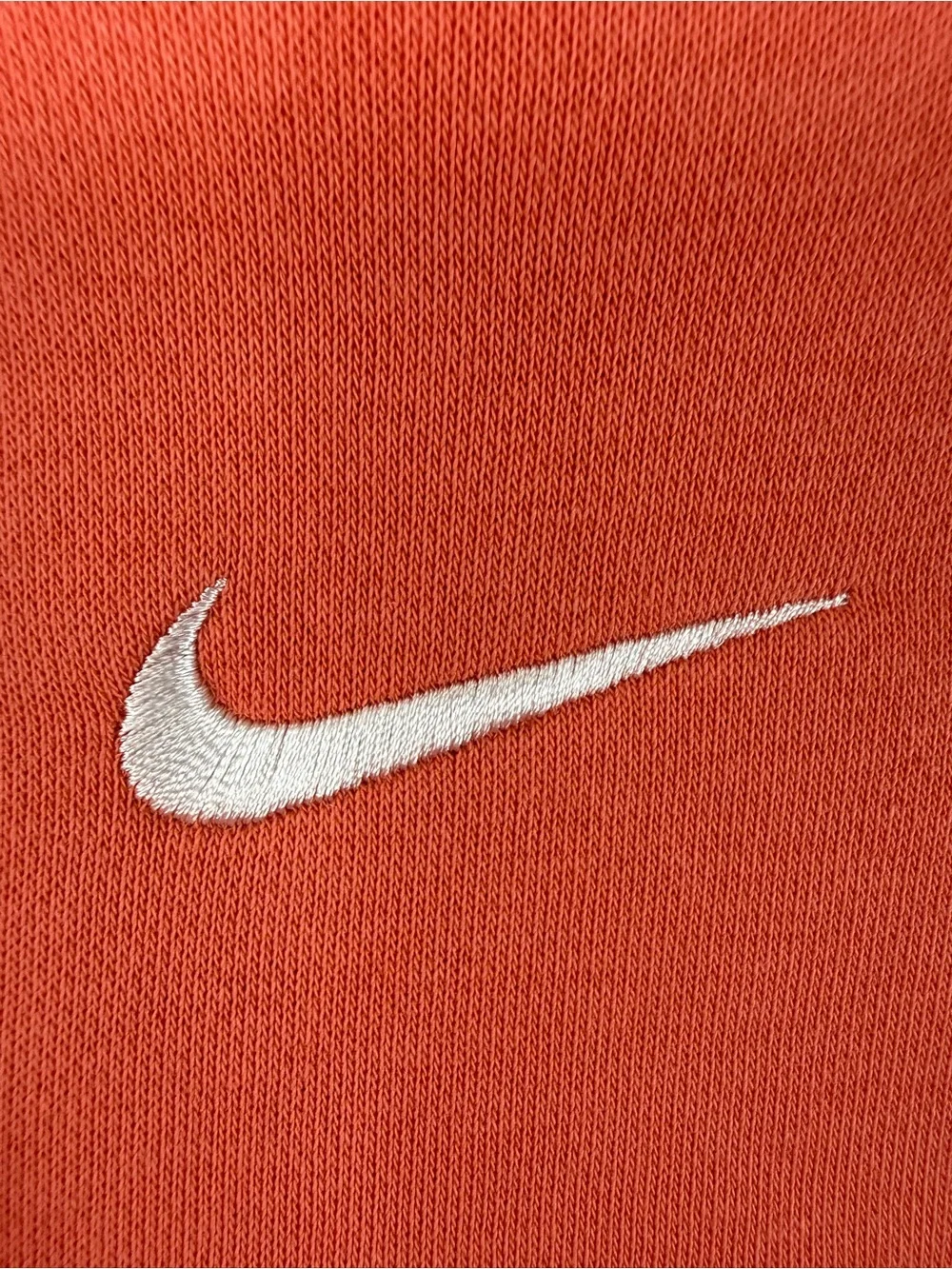 Nike Orange Embroidered Swoosh Crewneck Sweatshirt S